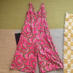 Mixed by Nasrin Linen Watermelon Jumpsuit